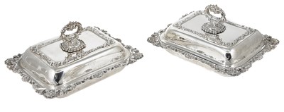 Lot 321 - A PAIR OF VICTORIAN SILVER ENTREE DISHES