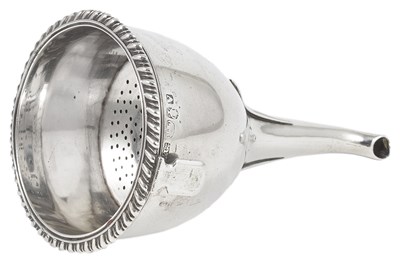 Lot 328 - AN INDIAN COLONIAL SILVER WINE FUNNEL