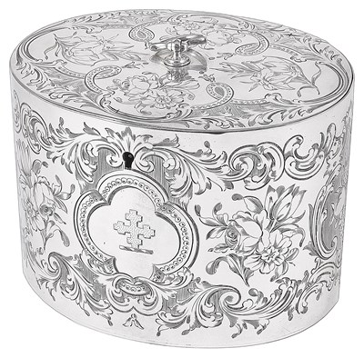 Lot 336 - A GEORGE III SILVER TEA CADDY