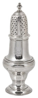 Lot 351 - A GEORGE III SILVER CASTER