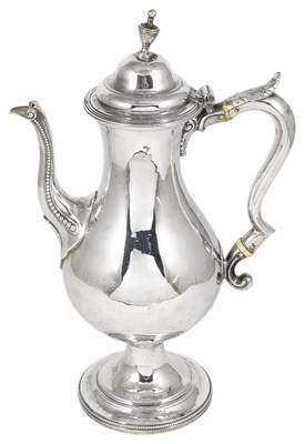 Lot 356 - A GEORGE III SILVER COFFEE POT