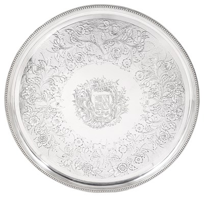 Lot 357 - A GEORGE III SILVER SALVER