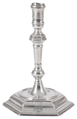 Lot 373 - A GEORGE I SILVER TAPERSTICK