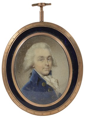 Lot 403 - A PORTRAIT MINIATURE OF A GENTLEMAN