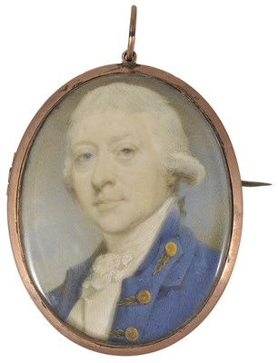 Lot 406 - A PORTRAIT MINIATURE OF A GENTLEMAN