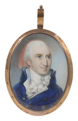 Lot 408 - A PORTRAIT MINIATURE OF A GENTLEMAN