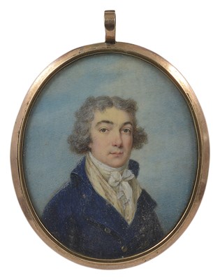 Lot 409 - A PORTRAIT MINIATURE OF A GENTLEMAN