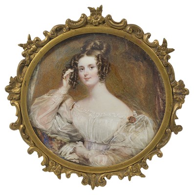 Lot 410 - A PORTRAIT MINIATURE OF A LADY