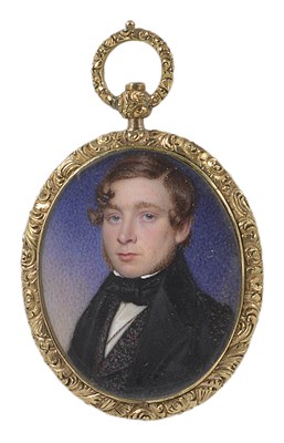 Lot 412 - A PORTRAIT MINIATURE OF GENTLEMAN