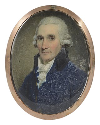 Lot 417 - A PORTRAIT MINIATURE OF A GENTLEMAN