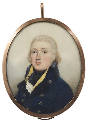 Lot 418 - A PORTRAIT MINIATURE OF A GENTLEMAN