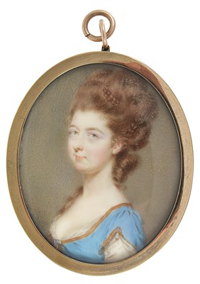 Lot 419 - A PORTRAIT MINIATURE OF A LADY