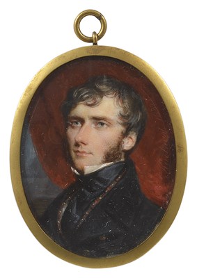 Lot 423 - A PORTRAIT MINIATURE OF A GENTLEMAN