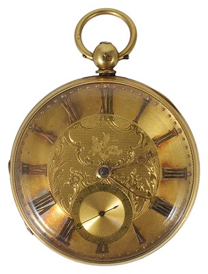 Lot 435 - A GOLD POCKET WATCH