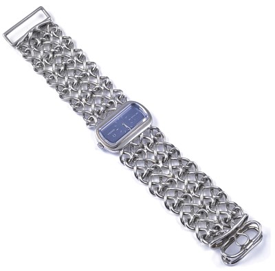 Lot 438 - OMEGA 'DE VILLE', REF. 8270: A LADY'S SILVER BRACELET WATCH