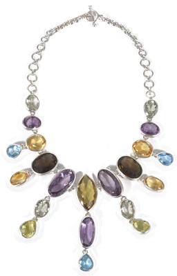 Lot 503 - QUARTZ AND TOPAZ NECKLACE