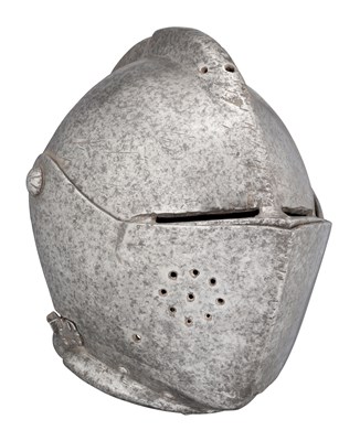 Lot 291 - A NORTH ITALIAN CLOSE HELMET FOR THE FOOT TOURNEY, CIRCA 1590-1600