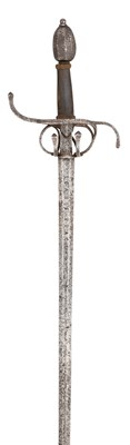 Lot 224 - A SWEPT-HILT RAPIER WITH 17TH CENTURY BLADE, 19TH/20TH CENTURY