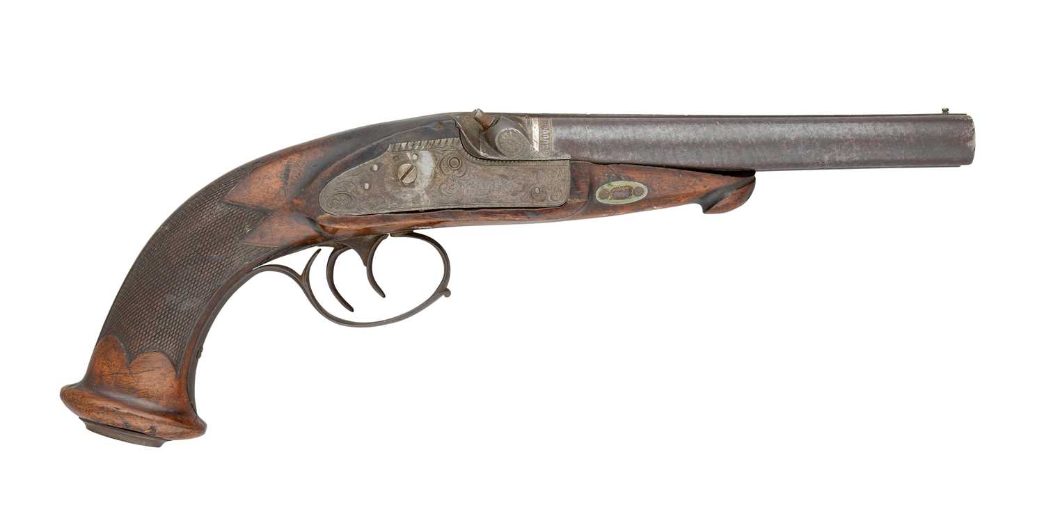Lot 291 - â€¡A 22 BORE D.B. BOHEMIAN PERCUSSION PISTOL BY KEHLNER IN PRAG
