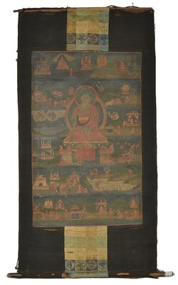 Lot 1 - A THANG-KA DEPICTING BUDDHA