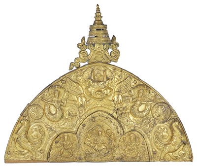 Lot 9 - A MONUMENTAL COPPER GILT AUREOLE FROM A SHRINE