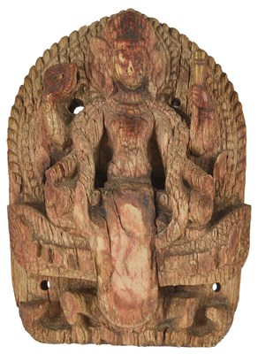 Lot 14 - ~A RARE IVORY STELE DEPICTING VISHNU