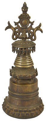 Lot 17 - A BRONZE STUPA