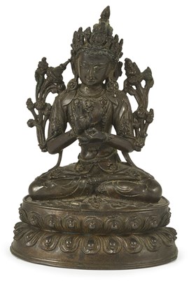 Lot 19 - A BRONZE FIGURE OF MAITREYA