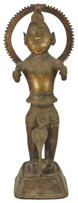 Lot 37 - A BASTAR BRONZE FIGURE OF A MALE DEITY