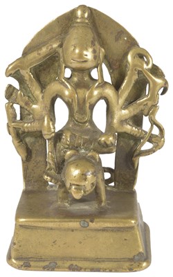 Lot 44 - A BRONZE FIGURE OF DURGA ON HER LION