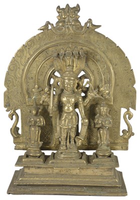 Lot 46 - A BRASS SHRINE DEPICTING VIRABHADRA