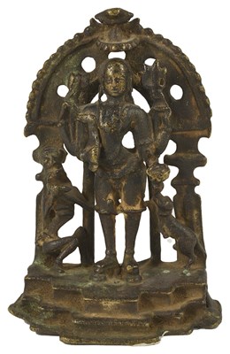 Lot 48 - A BRONZE SHRINE DEPICTING BHAIRAVA