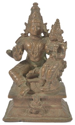 Lot 49 - A BRONZE GROUP DEPICTING LAKSHMI NARAYANA