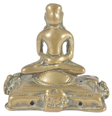 Lot 50 - A SMALL BRONZE FIGURE OF A JAIN TIRTHANKARA