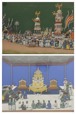 Lot 79 - TWO COMPANY SCHOOL SCENES OF THE MUHARRAM FESTIVAL