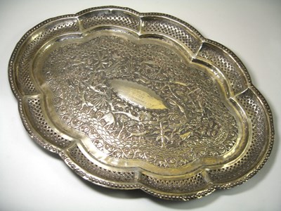 Lot 102 - A SILVER TRAY