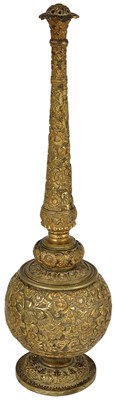 Lot 112 - A GILT BRASS INCENSE BURNER