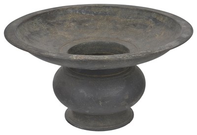 Lot 147 - A TURNED BRONZE BASIN