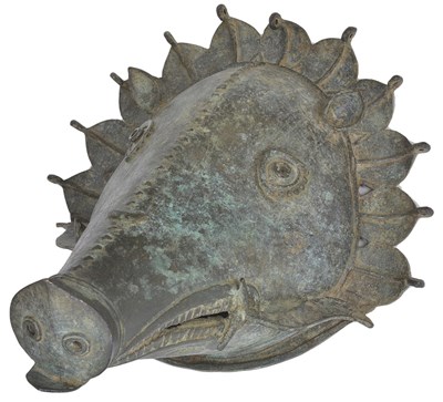 Lot 151 - A BHUTA BOAR HEAD MASK