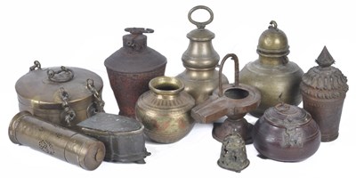 Lot 154 - A MISCELLANEOUS COLLECTION OF WOOD AND METAL OBJECTS