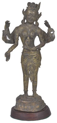 Lot 156 - A BRONZE FIGURE OF TARA