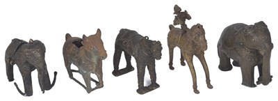 Lot 157 - FIVE BRONZE ANIMALS