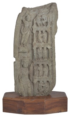 Lot 163 - A GANDHARA GREY-GREEN SCHIST RELIEF FRAGMENT