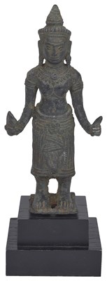 Lot 164 - A KHMER BRONZE FIGURE OF UMA (?)