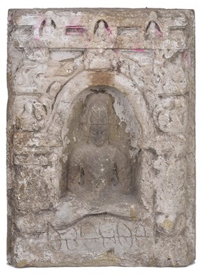 Lot 165 - A PALA PANEL FROM A BUDDHIST STUPA