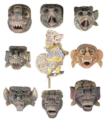 Lot 168 - A COLLECTION OF HINDU MASKS