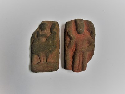 Lot 169 - TWO KUSHAN PINK SANDSTONE FRAGMENTS