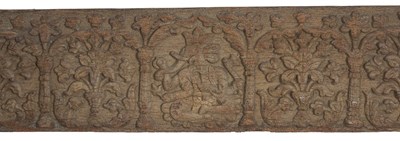 Lot 173 - A CARVED WOOD ARCHITECTURAL FRIEZE