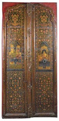 Lot 188 - A PAIR OF PAINTED WOOD DOORS