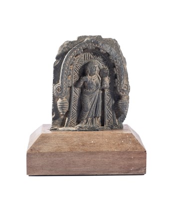 Lot 88 - A SMALL GANDHARA GREY SCHIST RELIEF FRAGMENT, NORTH-WESTERN PAKISTAN, 3RD/4TH CENTURY